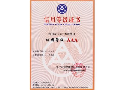 Credit rating certificate AAA 
